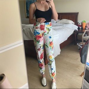 Cottande floral cotton/linen pants, size 2-4, 27” in waist, small